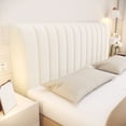 thumbnail image 2 of White Quilted Thickened Vertical Stripe Headboard Cover Dust Proof Washable Fitted Design Multiple Sizes, 2 of 7