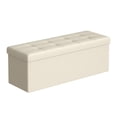 thumbnail image 2 of SONGMICS 43 Inches Folding Storage Ottoman Bench, Storage Chest, Foot Rest Stool, Beige, 2 of 5