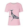thumbnail image 4 of Tnhcen T-Shirt de Base à Manches Courtes d'Été à Col Rond pour Femme avec Imprimé d'Animaux Marins / Extensible, Respirant, Grande Taille (P-3TG) / Décontracté, Plage, Usage Quotidien, 4 of 4