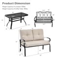 thumbnail image 2 of Patiojoy 2PCS Patio Conversation Set Outdoor Loveseat w/Coffee Table & Beige Cushions, 2 of 6