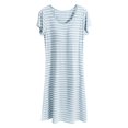 thumbnail image 1 of TSADFHJI Pyjama de Noël pour Adultes en Coton Femmes Femme Été Design à Rayures Couleurs Robe de Pyjama pour Femme Été Manches Courtes Nuisette avec Coussinet de Poitrine Robes de Nuit TG Vert, 1 of 9