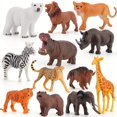 thumbnail image 2 of LNGOOR 12-Piece Educational Wildlife Animal Figures Set - Assorted PVC Plastic Toy Collection for Kids 3+ - Includes Elephant  Lion  Giraffe  Zebra  Hippo  Tiger  Bear & More - Ideal for, 2 of 5