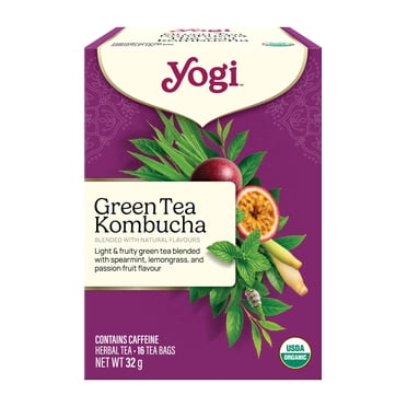 Yogi Green Tea Kombucha, Contains Caffeine Wellness Tea Bags