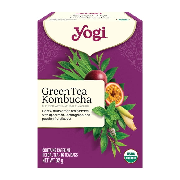 Yogi Green Tea Kombucha, Contains Caffeine Wellness Tea Bags