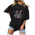 thumbnail image 1 of Birdeem Womens Easter Printed Casual Round Neck Short Sleeve Pullover, 1 of 6