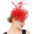 thumbnail image 1 of Women Flower Mesh Ribbons Headband Cocktail Tea Party Hat Headwear Hair Clip, 1 of 9