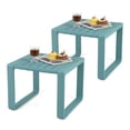 thumbnail image 1 of Gymax Ensemble de 2 Tables d'Appoint d'Extérieur 18 Pieds' Table Adirondack Résistante aux Intempéries pour Patio Bleu, 1 of 10