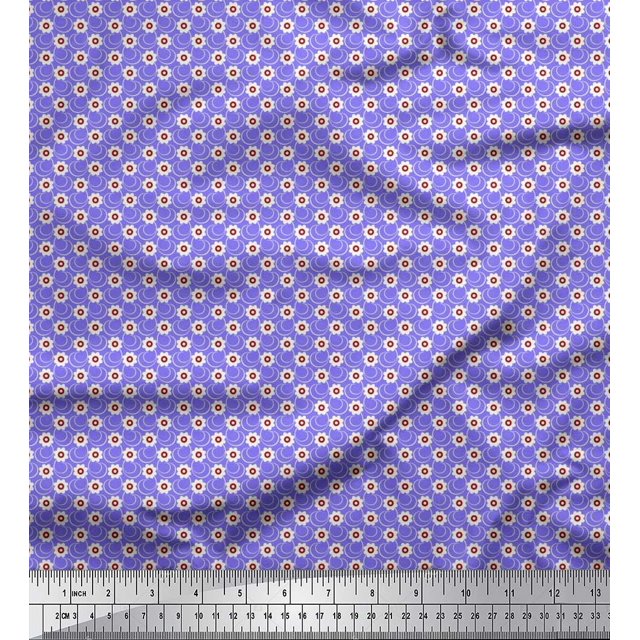 Soimoi Poly Georgette Fabric Artistic Floral Print Sewing Fabric Yard 42 Inch Wide