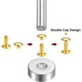 thumbnail image 4 of 200 Sets Leather Rivets 6 x 6mm Metal Double Cap Rivet Snaps Studs Fasteners with 3pcs Setting Tools Rivets for Leather Craft DIY Repair Decoration, Gold Tone, 4 of 7