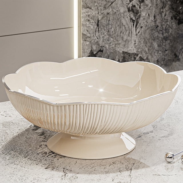 Dvumao Fruit Serving Plates, 10-Inch Snack Tray for Coffee Table & Entertaining, Modern Plastic