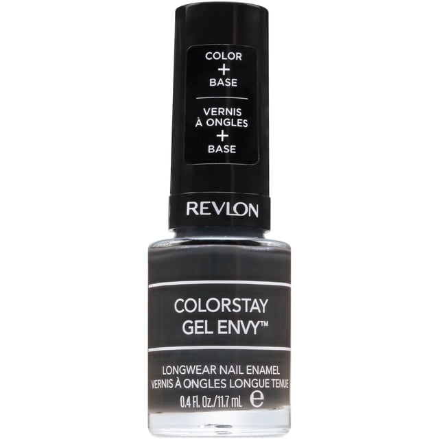 Revlon Colorstay Gel Envy™ Vernis à Ongles Longue Tenue en Teinte Noire avec Couleur Intégrée et Couche de base dans une Bouteille en Verre Transparent avec Capuchon Noir, Étiqueté avec Texte Blanc Incluant le volume du Produit 0,4 fl oz (11,7 ml), Idéal pour Porter un Vernis Gel Longue Tenue.