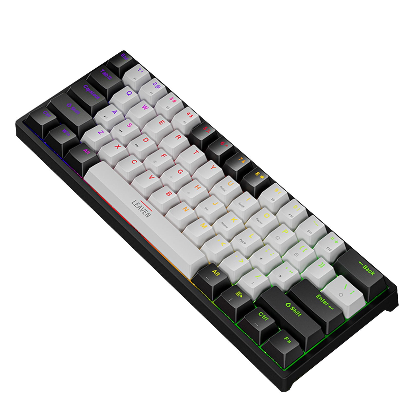 YFGEFTR Wired 60 Mechanical Gaming Keyboard RGB Backlit Compact 61 Keys Keyboard With Blue Switches For PC