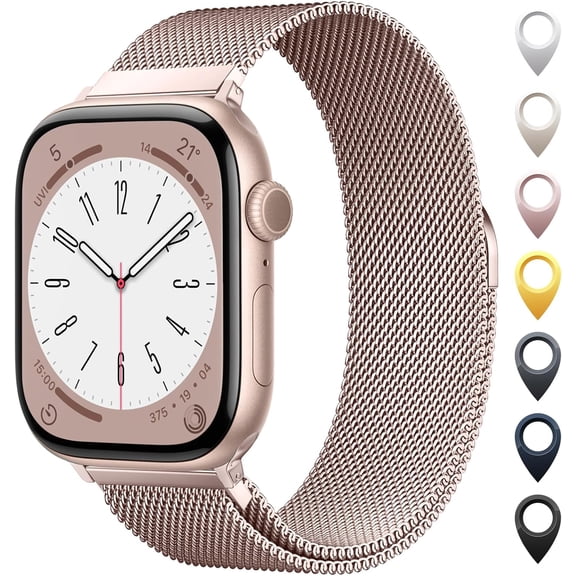 Original Stainless Steel Mesh Loop Compatible with Apple Watch Band 38mm 40mm 41mm 42mm 44mm 45mm 46mm 49mm Women Men, Magnetic Clasp Replacement Strap for iwatch Series Ultra SE 10 9 8 7 6 5 4 3 2 1