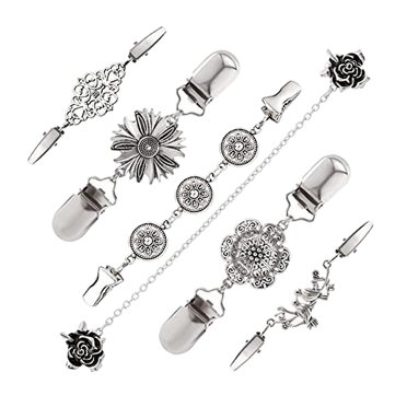 Milaget 6Pcs Elegant Sweater Shawl Clips, Shirts Blouse Collar Brooch Pins, Coat Dresses