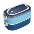 thumbnail image 2 of Fufafayo Boîte à Lunch Grande Capacité, Contenant de Rangement Alimentaire en Plastique avec Poignée, Boîte Bento Compatible Micro-Ondes, Contenant de Préparation de Repas à Double Couche pour Bureau Étude Pique-Nique, 2 of 6