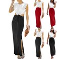 thumbnail image 1 of Gspmoly Robes Décontractées pour Femmes, Robes d'Été Aguichant pour Femmes à Col Rond Fendu Sans Manches Patchwork Dos Nu Robes de Cocktail pour Femmes Offres Hebdomadaires, 1 of 9