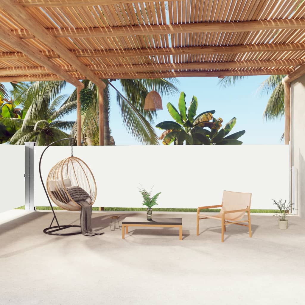 vidaXL Auvent Latéral Rétractable Crème 160x1000 cm