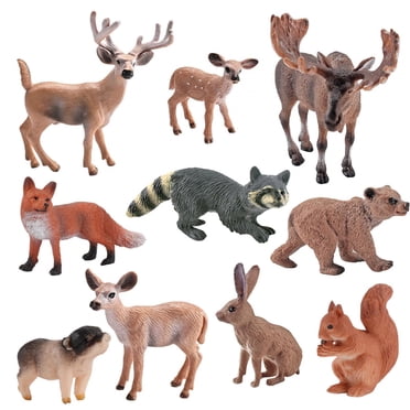 Ensemble de 10 Pcs Figurines d'Animaux Figurines d'Animaux Jouets pour Ornements de Bureau
