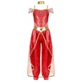 thumbnail image 1 of Hansber Enfants Filles Costumes de Princesse Arabe Déguisement Tenue de Fête Jasmine Cosplay Combinaisons Rouge 12, 1 of 5