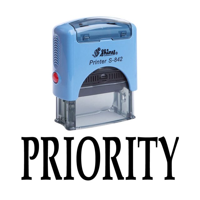 PRIORITY Self Inking Rubber Stamp Custom Shiny Office Stationary Stamp