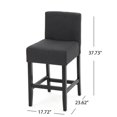 thumbnail image 3 of Counter Height Bar Stools Set of 2, Bar Stools with Footrest, Linen Fabric Upholstered Barstools with Back and Solid Wood Legs for Kitchen Island, Dining Room,Pub,Dark Gray, 3 of 5