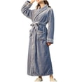 thumbnail image 1 of Timegard Womens Bathrobe Long Sleeve Lapel Neck Nightgowns Long Plush Robes Fall Winter Warm Comfy Robe, 1 of 5