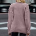 thumbnail image 4 of VgaVtl Ladies Sweaters Chunky V-Neck Long Sleeve Pullover Fall Sweaters Women Purple Fitted Knit Slim Solid Color Sweaters, 4 of 8
