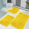 thumbnail image 4 of Meitianfacai Solid Color Bath Mats 3 Set Bathroom Rugs For 3 Pcs Toilet Mats Universal Soft Comfortable Water Absorption Non-Slip Thick Machine Washable Easier To Dry Dark, 4 of 8