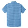 thumbnail image 3 of Bienzoe Boy's Cotton Plaid Button Down Short Sleeve Shirt Blue/Azure 5/6, 3 of 6