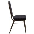 thumbnail image 3 of HERCULES Series Crown Back Stacking Banquet Chair in Black Patterned Fabric - Gold Vein Frame, 3 of 9