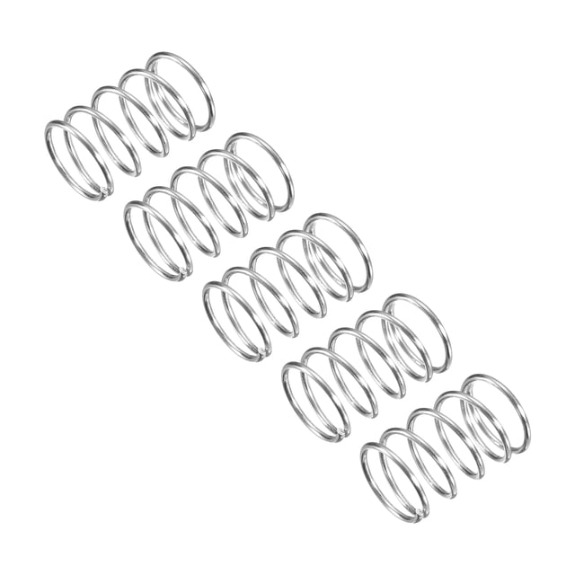 Unique Bargains Compression Spring, 5 Pack 304 Stainless Steel, 10mm OD, 0.8mm Wire, 15mm Length