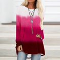 thumbnail image 1 of Wiyuqeen T-Shirts à Manches Raglan Longues pour Femmes Chic Décontracté Col Rond Chandail Doux Tendance Couleur Dégradée Chandails à Manches Longues Automne Amples Fluides Longues Tuniques, 1 of 5