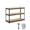 thumbnail image 1 of Étagère de Rangement de Cuisine en Métal Robuste à 3 Niveaux Réglables - Support d'Organisation Utilitaire - Capacité de 1320 Lb - pour Garage, Garde-Manger, Entrepôt - Noir, Taille : 150x60x91,2 cm, 1 of 8