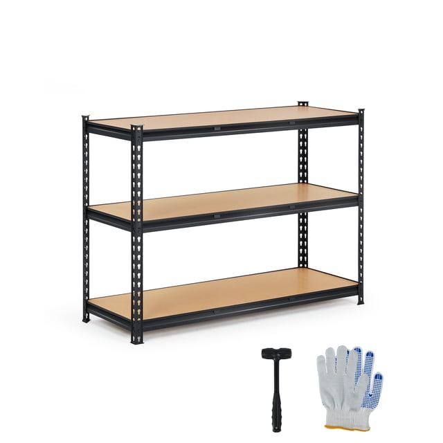 Étagère de Rangement de Cuisine en Métal Robuste à 3 Niveaux Réglables - Support d'Organisation Utilitaire - Capacité de 1320 Lb - pour Garage, Garde-Manger, Entrepôt - Noir, Taille : 150x60x91,2 cm