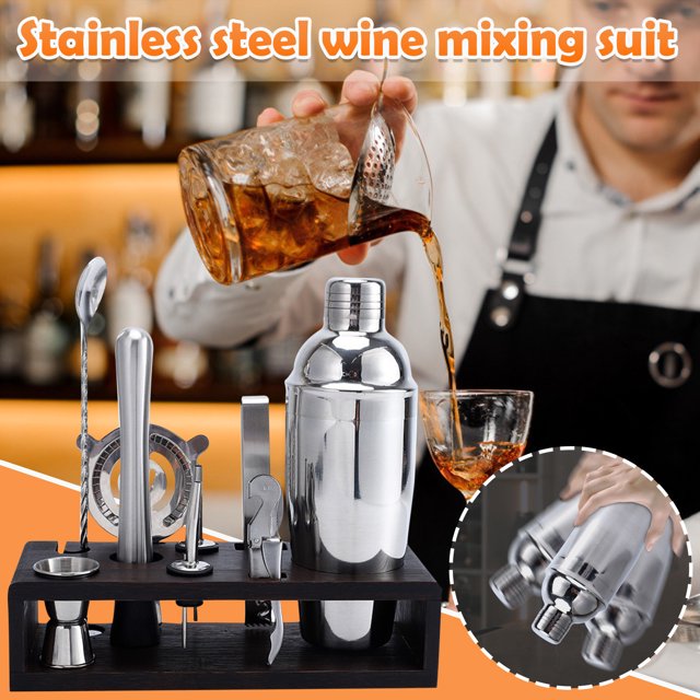 Bar Tools Set Bartenders Cocktail Shaker Cocktail Rack Stand Jigger Sales #05