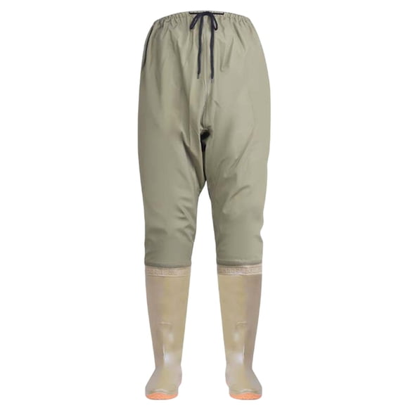 Decodeary Waist Waders Supplies PVC Bootfoot Waders for Outdoor Kayaking Water Working 41 Beige 37