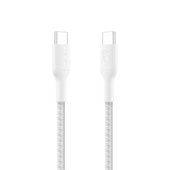 Belkin BoostCharge Braided USB-C to USB-C Cable (1M/3.3ft. 60W) - Soft, Flexible Fast-Charging Cable, Type C Charger Cord for iPhone 16 & 15 Series, Galaxy S25, MacBook, iPad Pro, & More Black USB 2.0