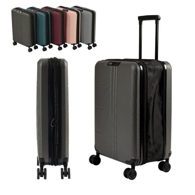 Halicool 20 Inch Expandable Carry On Luggage Airline Approved Hard Shell Suitcases with Wheels Lightweight Travel Luggage Carry On Suitcase for Woman Men-Grey