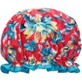 thumbnail image 1 of ORUYROP Allylew Réutilisables Chapeaux de Douche Imperméables pour les Femmes pour les Cheveux Longs, Floral Exotique, 1 of 4