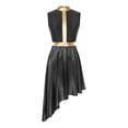 thumbnail image 3 of dPois Robe de Danse de Louange pour Femmes Sans Manches Métallisée Ourlet Asymétrique Robe + Pantalon Ample Noir P, 3 of 7