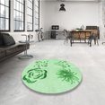 thumbnail image 4 of Ahgly Company Tapis d'Intérieur Ronds de Style Transitionnel Lavables à la Machine, Vert Menthe, 4 Pieds Rond, 4 of 7