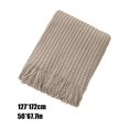 thumbnail image 3 of Meitianfacai Couverture de Canapé Housse Couverture Sieste de Bureau Couverture de Climatisation Couverture Tricotée à Franges Couverture de Sieste Couverture de Bout de Lit, Kaki, 3 of 6