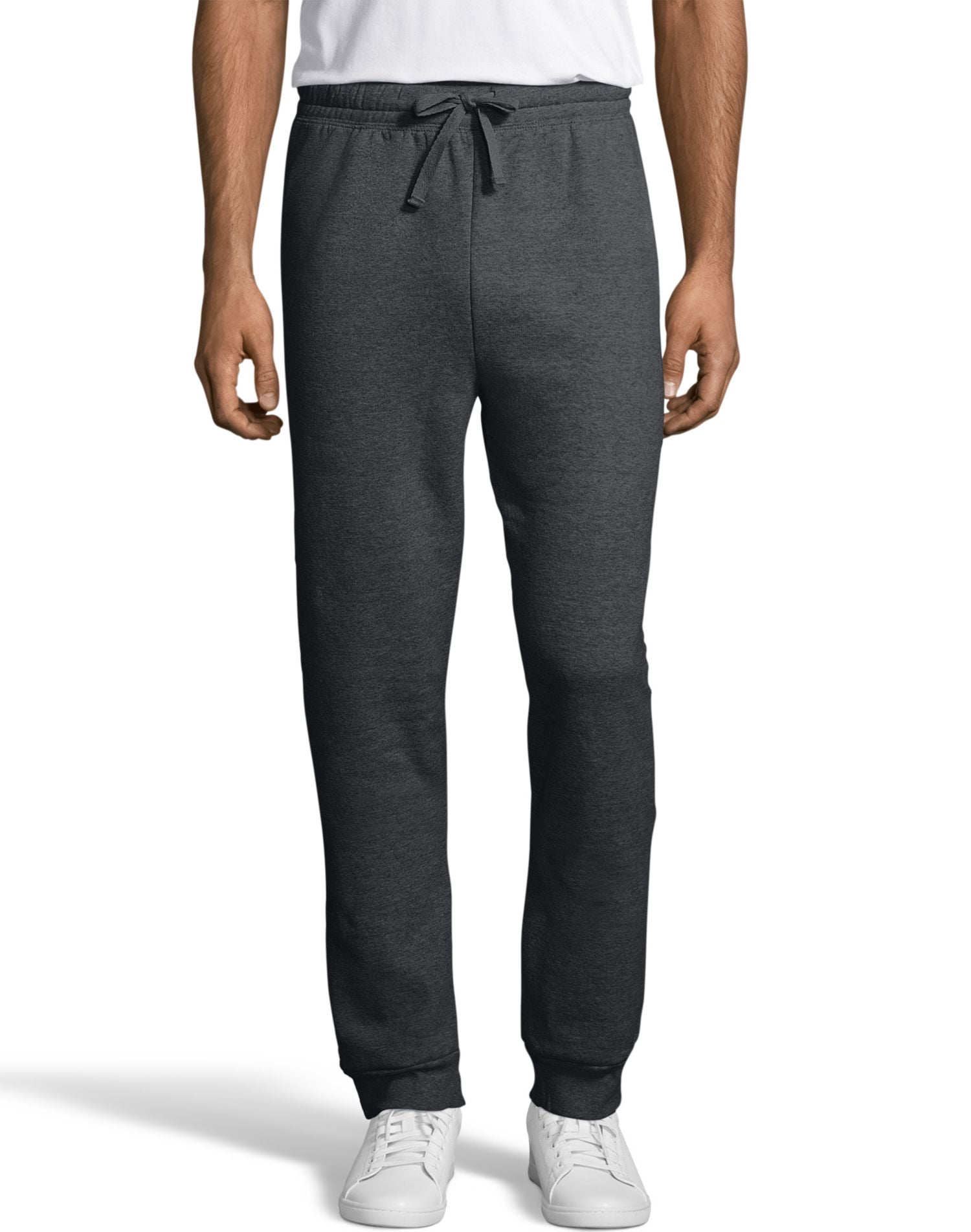 Hanes Mens EcoSmart Fleece Jogger Sweatpant with Pockets, XL, Charcoal Heather