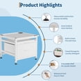 thumbnail image 3 of Piédestal de Lessive de 29 Pouces de Large pour Laveuse et Sécheuse avec Tablette Coulissante, Piédestal à Ajustement Universel Anti-Vibration pour Machine à Laver avec Rangement à la Base, Capacité de 800 Lb, Blanc, 3 of 8