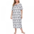 thumbnail image 1 of Chemise de Nuit Longue à Imprimé pour Femmes Grande Taille TG-4TG, 1 of 5