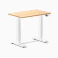thumbnail image 1 of Desky Dual Mini Sit Stand Desk - Sublime Teak / 32 x 20 inches / White, 1 of 10