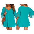 thumbnail image 4 of Robe de Plage en Chiffon à Manches 3/4 Boutonnée pour Femmes, 4 of 5