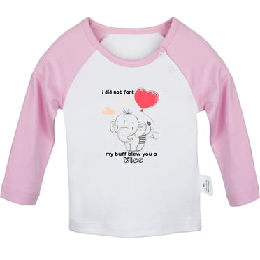 iDzn T-Shirt Drôle « I Did Not Fart My Buff Blw You a Kiss » pour Bébé, T-shirts pour Nouveau-Nés, Hauts pour Nourrissons, T-shirts Graphiques pour Enfants 0-24 Mois
