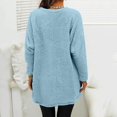thumbnail image 4 of SNKSDGM Chandail Blanc pour Femme Coton pour Femme Chandail à Col Rond pour Femme Couleur Unie Automne et Hiver Chaud Col Rond Manches Longues avec Poche Robe Sanitaire Décontractée TTG, 4 of 6