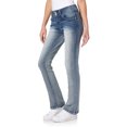 thumbnail image 1 of WallFlower Women's Luscious Curvy Bootcut Mid-Rise Insta Stretch Juniors Jeans (Standard and Plus), 1 of 9